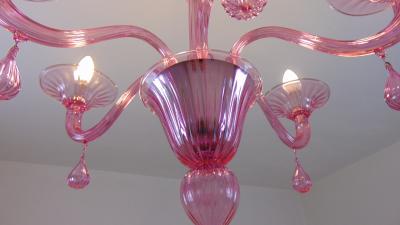  JL Light Style Gocce pink Murano glass chandelier