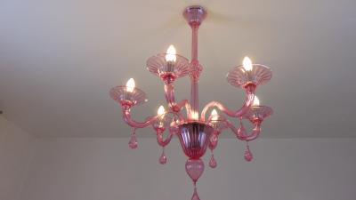  JL Light Style Gocce pink Murano glass chandelier