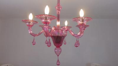  JL Light Style Gocce pink Murano glass chandelier