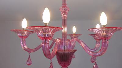  JL Light Style Gocce pink Murano glass chandelier