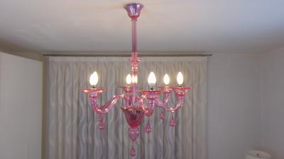  JL Light Style Gocce pink Murano glass chandelier