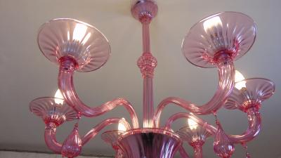  JL Light Style Gocce pink Murano glass chandelier