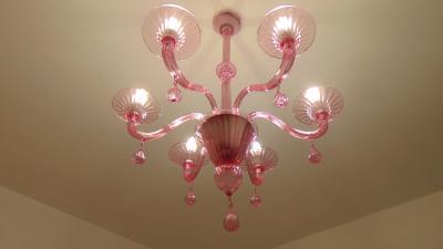  JL Light Style Gocce pink Murano glass chandelier