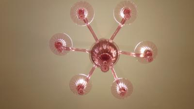  JL Light Style Gocce pink Murano glass chandelier