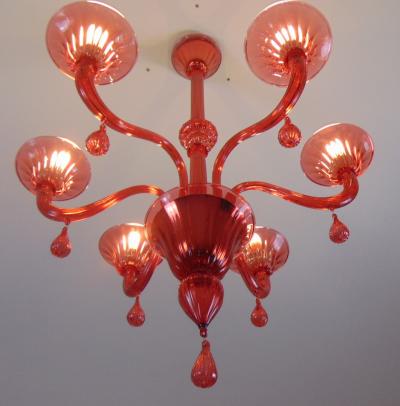  JL Light Style Gocce red Murano glass chandelier