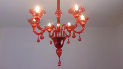  JL Light Style Gocce red Murano glass chandelier