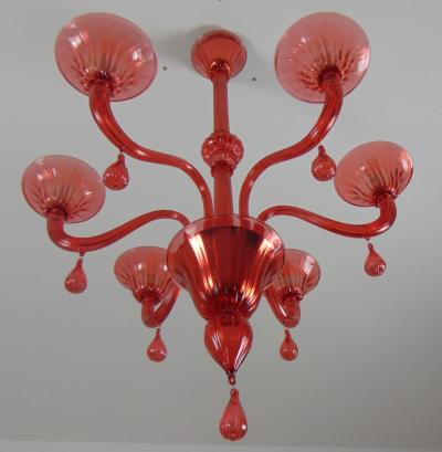  JL Light Style Gocce red Murano glass chandelier