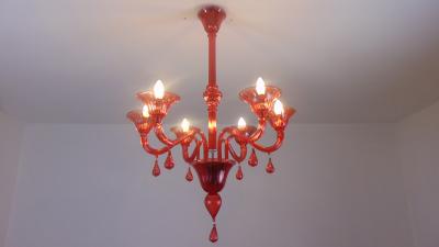  JL Light Style Gocce red Murano glass chandelier
