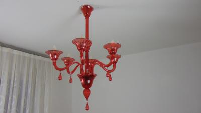  JL Light Style Gocce red Murano glass chandelier