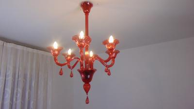  JL Light Style Gocce red Murano glass chandelier