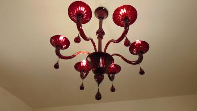  JL Light Style Gocce venetian red Murano glass chandelier