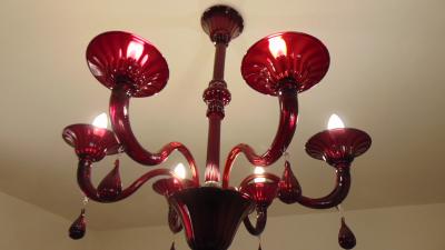  JL Light Style Gocce venetian red Murano glass chandelier