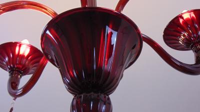  JL Light Style Gocce venetian red Murano glass chandelier