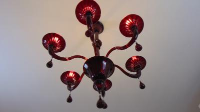  JL Light Style Gocce venetian red Murano glass chandelier