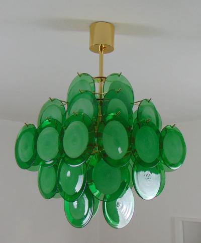  JL Light Style Green Murano glass discs chandelier in square shape
