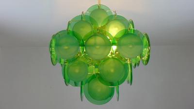  JL Light Style Green Murano glass discs chandelier in square shape
