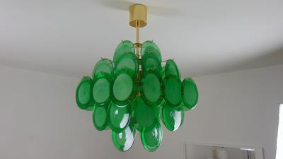  JL Light Style Green Murano glass discs chandelier in square shape
