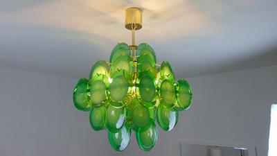  JL Light Style Green Murano glass discs chandelier in square shape