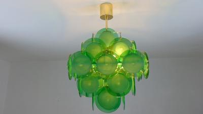  JL Light Style Green Murano glass discs chandelier in square shape