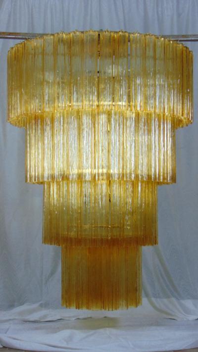  JL Light Style Huge dark amber Murano glass tronchi chandelier