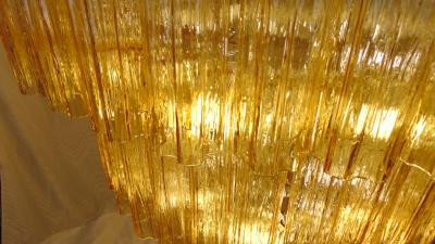  JL Light Style Huge dark amber Murano glass tronchi chandelier