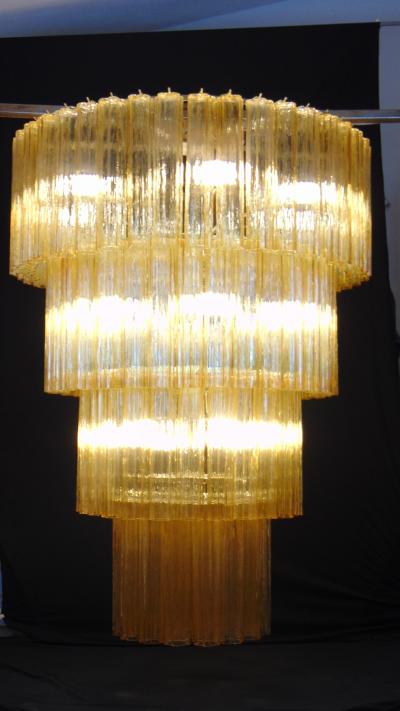  JL Light Style Huge dark amber Murano glass tronchi chandelier