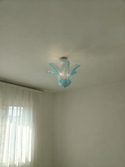  JL Light Style Large leaf felci blue small Murano glass flush mount