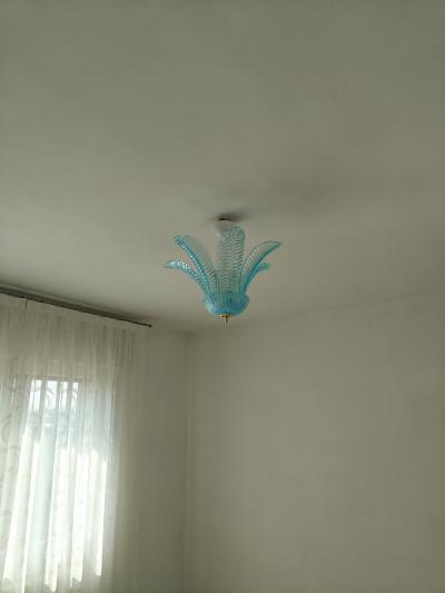  JL Light Style Large leaf felci blue small Murano glass flush mount