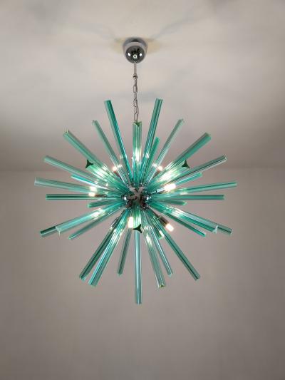 JL Light Style Large teal Murano glass Sputnik triedri chandelier