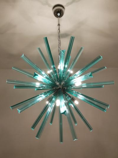 JL Light Style Large teal Murano glass Sputnik triedri chandelier