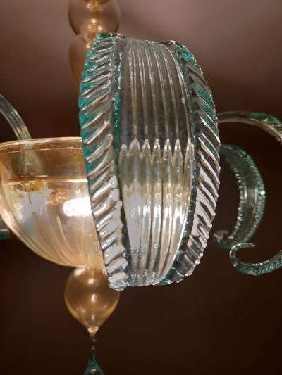  JL Light Style Long rugiada green clear and gold Murano glass flush mount