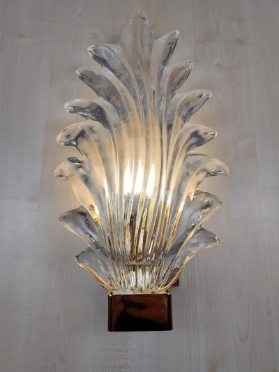 JL Light Style Murano glass Palm leaf wall sconce