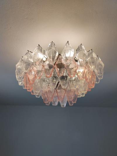  JL Light Style Murano glass Poliedri ceiling chandelier in clear and pink