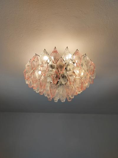  JL Light Style Murano glass Poliedri ceiling chandelier in clear and pink
