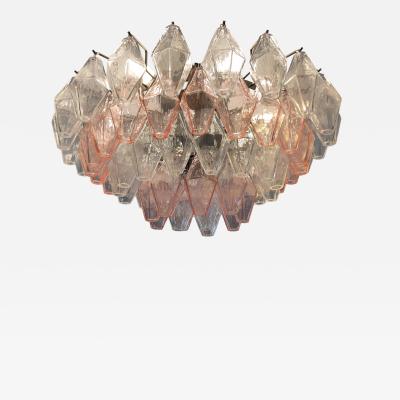  JL Light Style Murano glass Poliedri ceiling chandelier in clear and pink