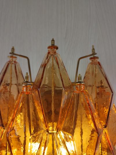 JL Light Style Murano glass Poliedri wall sconces long version in amber