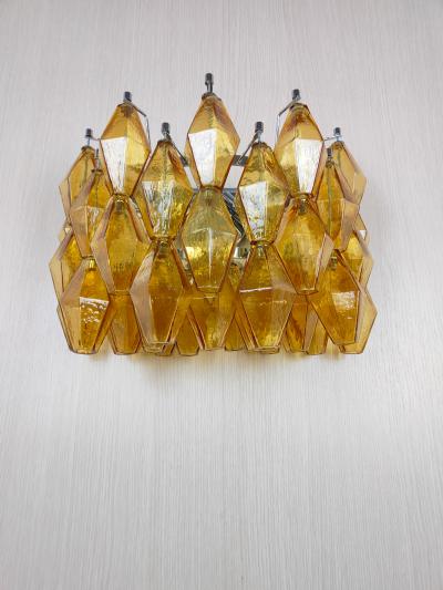 JL Light Style Murano glass Poliedri wall sconces wide version in amber
