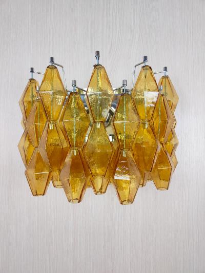 JL Light Style Murano glass Poliedri wall sconces wide version in amber