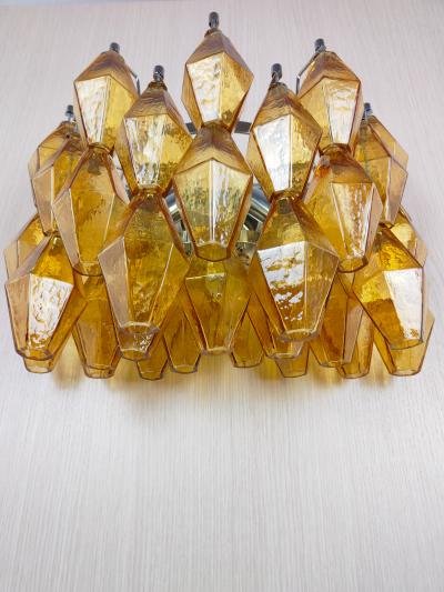 JL Light Style Murano glass Poliedri wall sconces wide version in amber