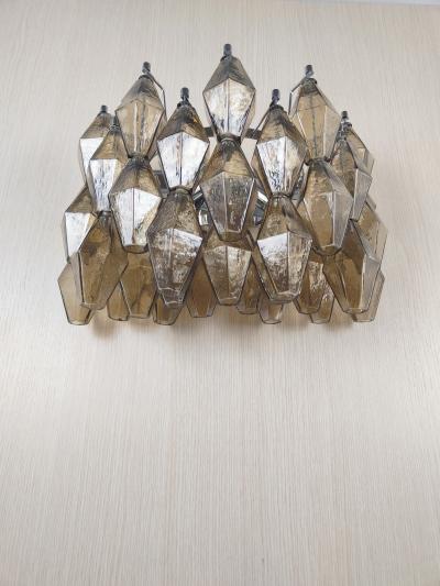JL Light Style Murano glass Poliedri wall sconces wide version in smoky brown