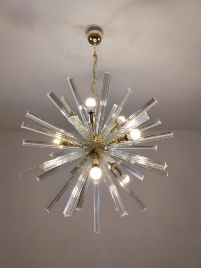  JL Light Style Murano glass Sputnik chandelier clear triedri