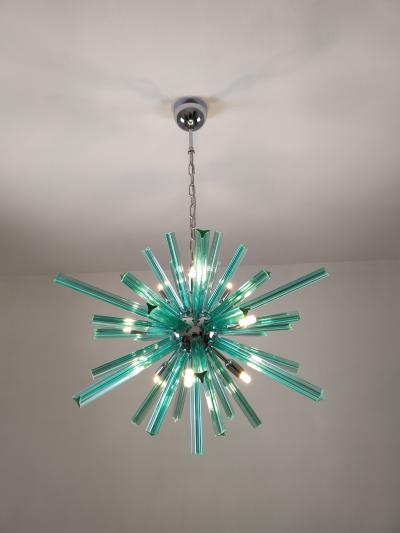  JL Light Style Murano glass Sputnik chandelier oval teal triedri