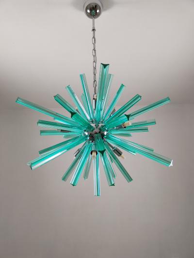  JL Light Style Murano glass Sputnik chandelier oval teal triedri