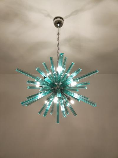  JL Light Style Murano glass Sputnik chandelier oval teal triedri