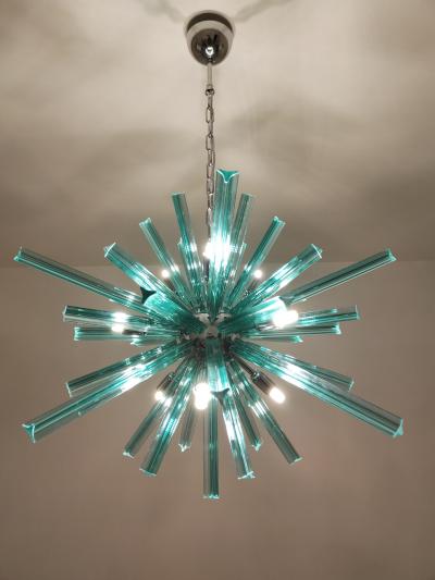  JL Light Style Murano glass Sputnik chandelier oval teal triedri