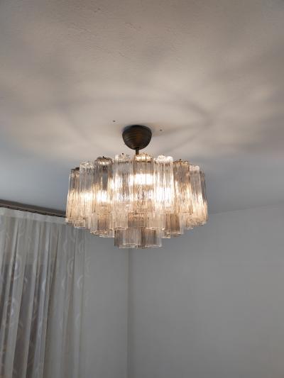  JL Light Style Murano glass Tronchi ceiling chandelier in clear and smokey