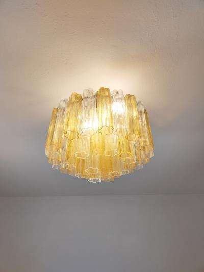  JL Light Style Murano glass Tronchi chandelier in amber and clear color