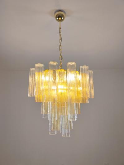  JL Light Style Murano glass Tronchi chandelier in amber and clear color