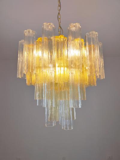  JL Light Style Murano glass Tronchi chandelier in amber and clear color