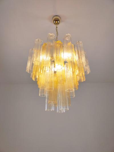  JL Light Style Murano glass Tronchi chandelier in amber and clear color